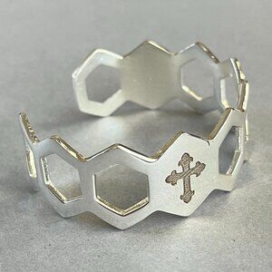Rustic Cuff Geometric Stainless Christian Cuff Bracelet